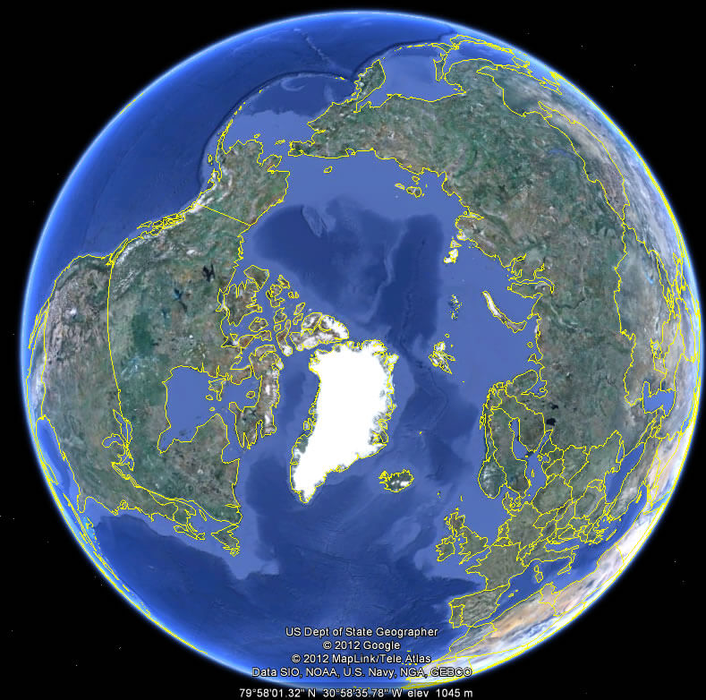 earth arctic ocean map